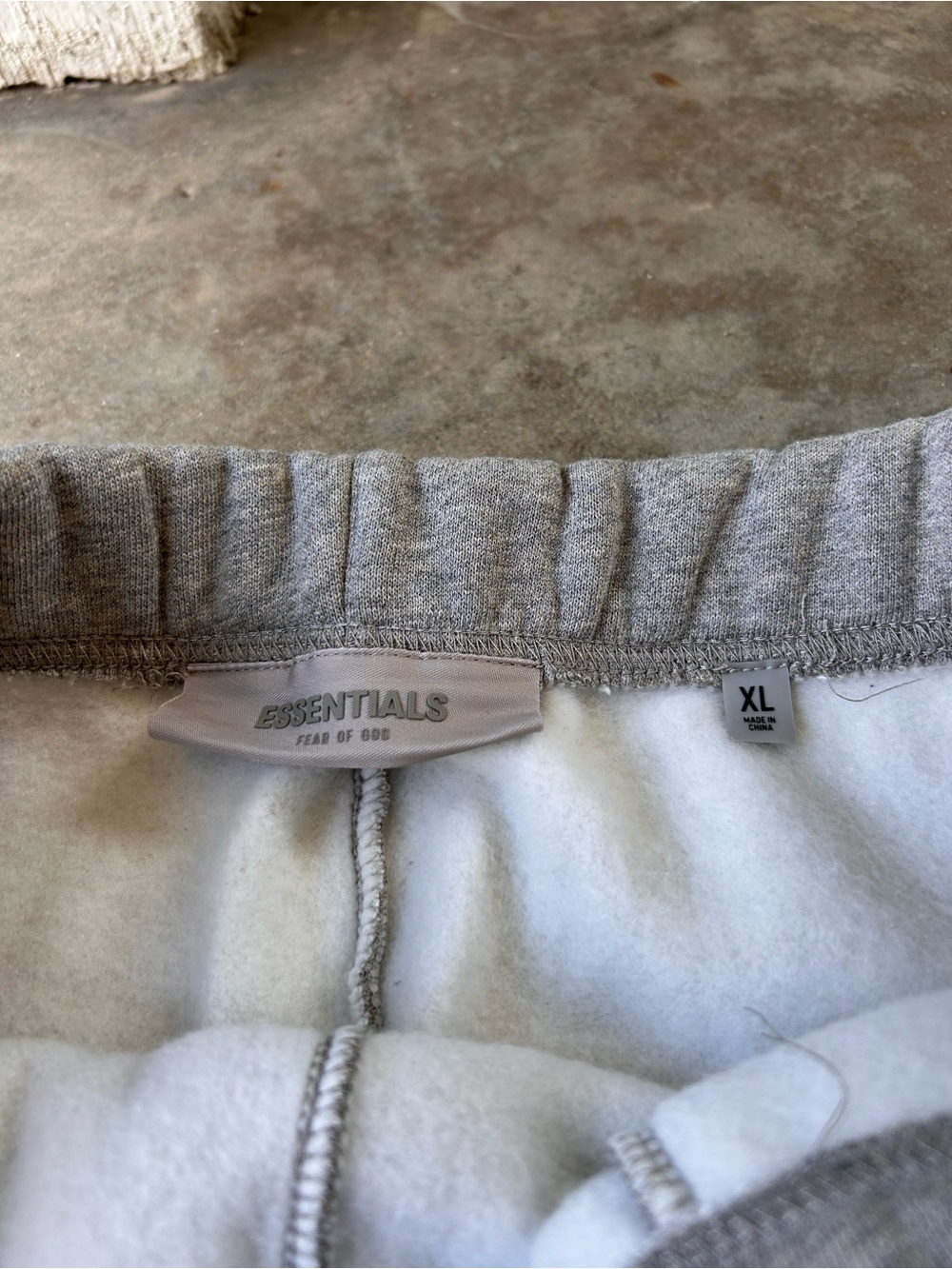 Essentials Men's Light Gray Drawstring Sweatpants - Picture 4 of 9